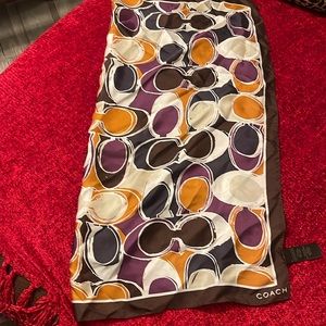 Coach silk scarf rich pretty colors used